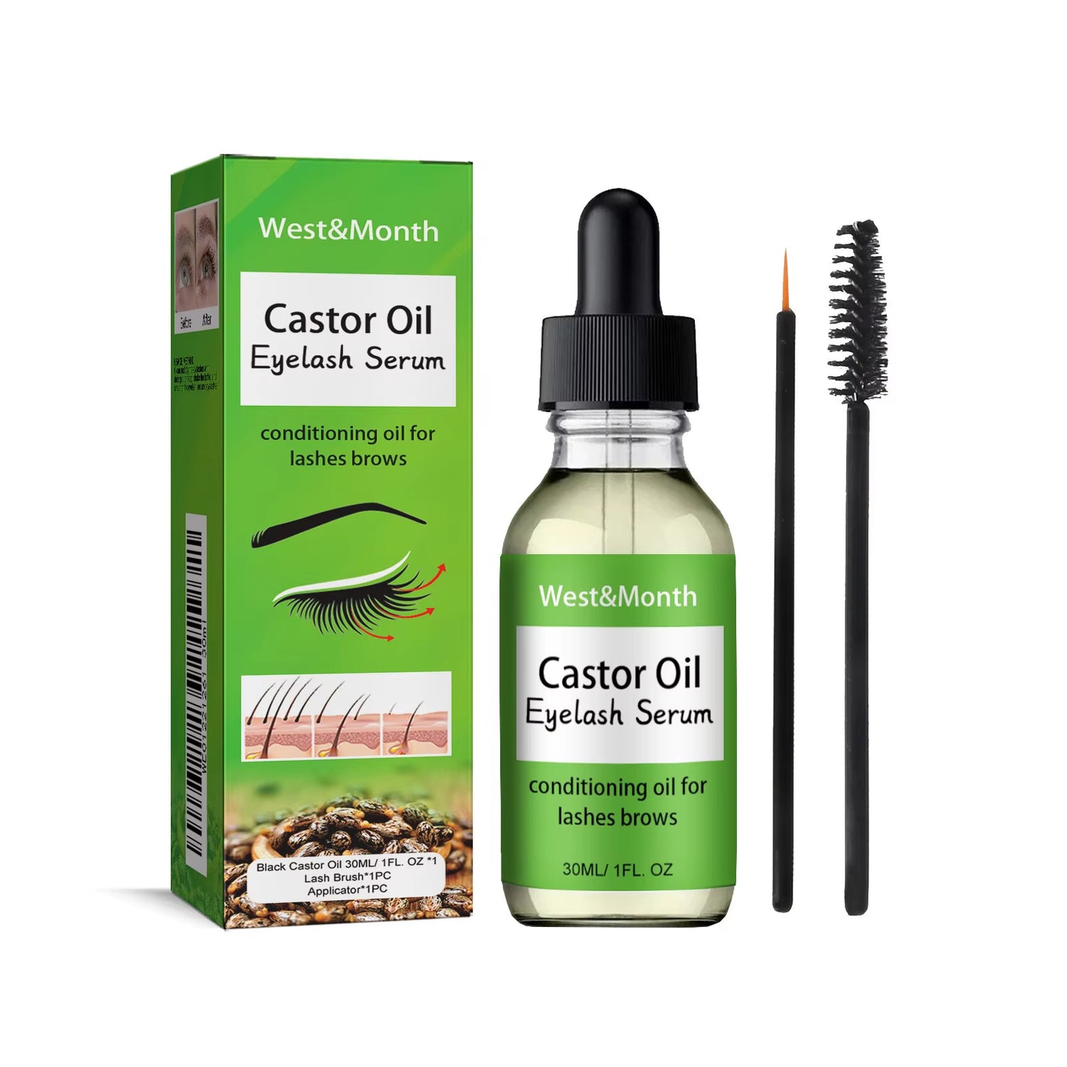 1/2/5Pcs 2024 New Castor Oil Stimulates the Growth of Eyelashes Eyebrows and Hair Skin Moisturizing and Hair Care Set 30Ml