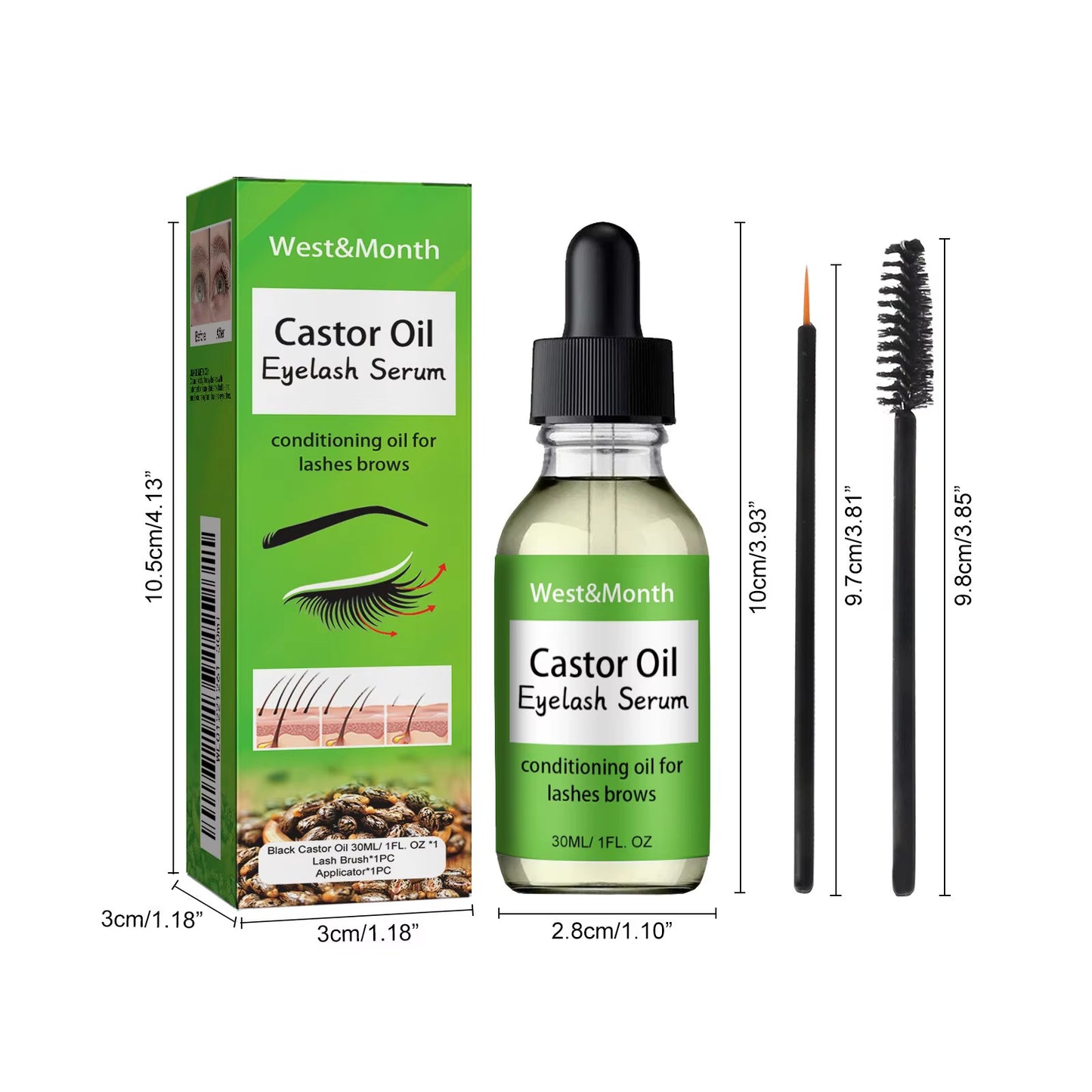 1/2/5Pcs 2024 New Castor Oil Stimulates the Growth of Eyelashes Eyebrows and Hair Skin Moisturizing and Hair Care Set 30Ml