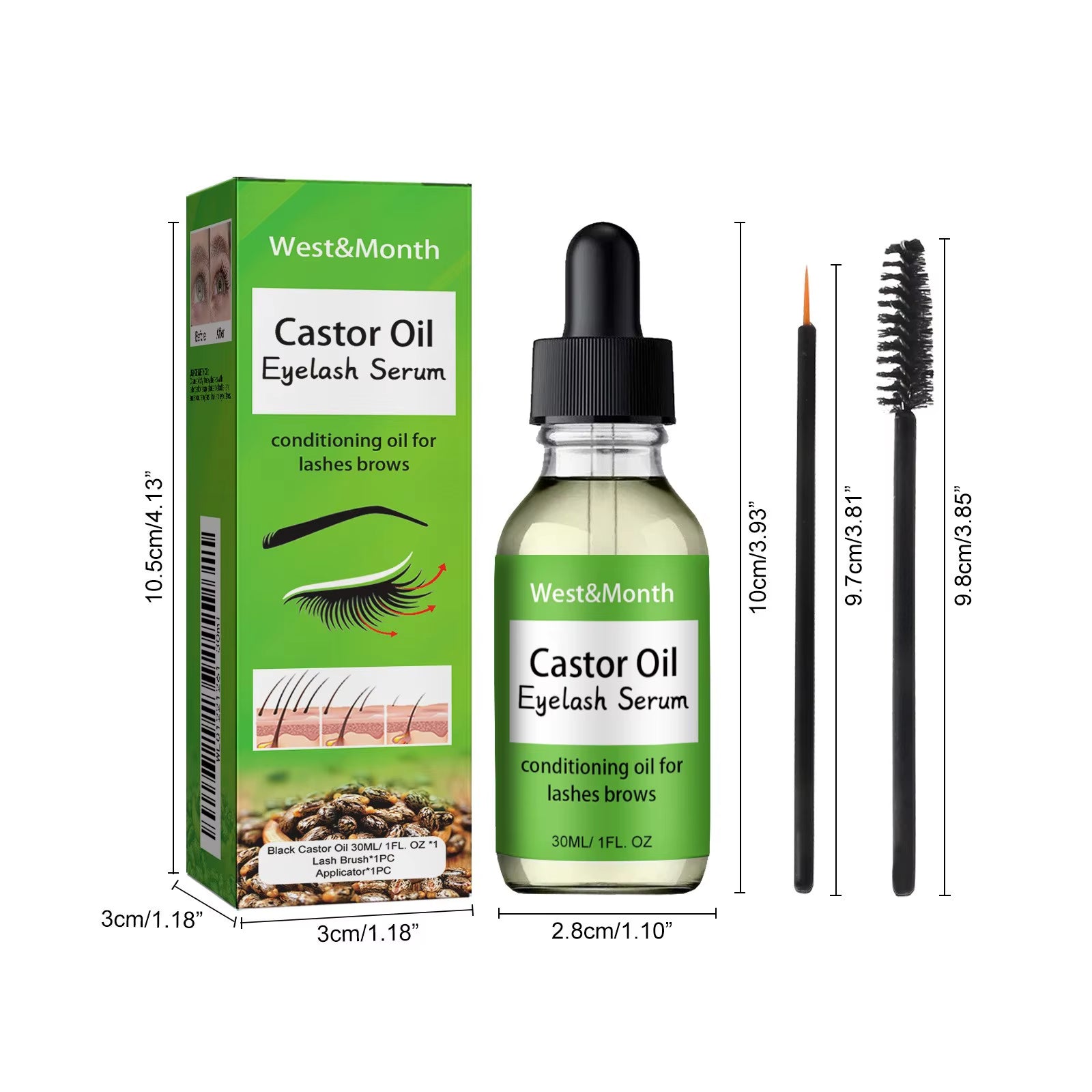 1/2/5Pcs 2024 New Castor Oil Stimulates the Growth of Eyelashes Eyebrows and Hair Skin Moisturizing and Hair Care Set 30Ml